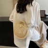 Round Straw Crossbody Bag Handmade Woven Shoulder Bag For Women Summer Beach Bag Bohemia Travel Small Handbag and Purse