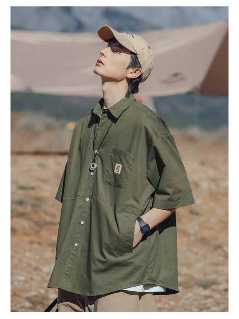 2024 Stylish Loose Workwear Half-Sleeve Retro Shirt - Japanese & Hong Kong Trend