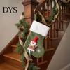 Kids Candy Gift Holders Plush Christmas Stocking Pendant with Santa Claus/Snowman/Elk Designs, Fabric Hanging Winter Holiday Party Scene Props