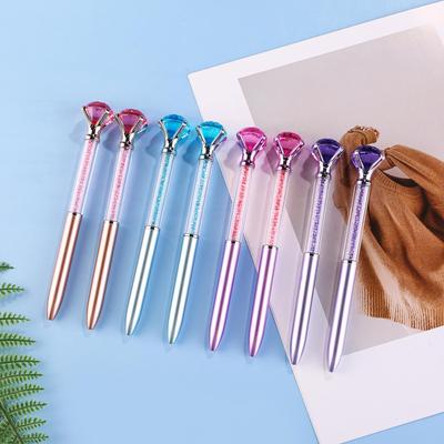 Imitatie Metaal Kristal Edelsteen Glitter Pen met Grote Diamanten Kralen