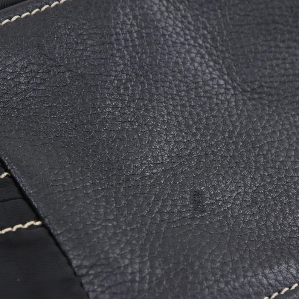 PRADA Logo embossing Tote Bag black Nylon/leather Women Used