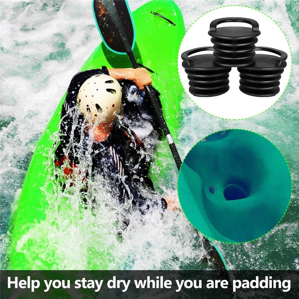  2 tapones de drenaje para kayak, canoa y barco, de repuesto, color negro.