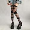 Lolita JK Style Transparent Stripe Stockings Elastic Above Knee Stocking  Streetwear