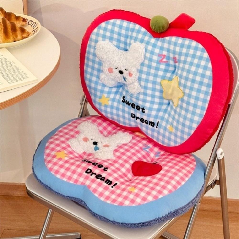 Checkered Pattern Waist Pad Cartoon Tatami Cushion Floor Sitting Seat Backrest  Office