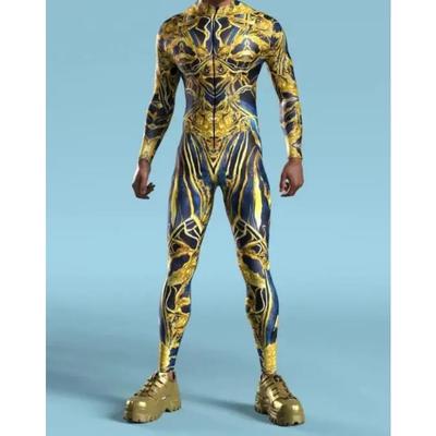 Mechanical Cyber Armor Cyber Jumpsuit Cosplay Punk Bodysuit Steampunk Costume Halloween Party Shows Men Cool Zentai Suit
