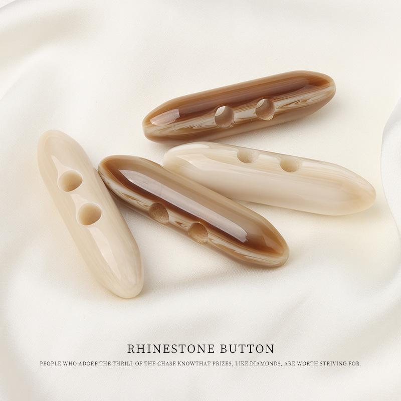 Resin Beige Pattern Olive Buckle Coat Trench Coat Button Down Jacket Cotton Coat Horn Pair Buckle Buckle Accessories