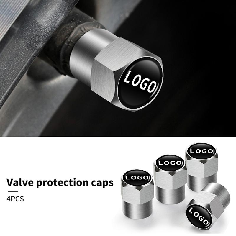 Car Metal Tire Valve Caps Knurled Core Cap Accessories Tire Dust Cap For Benz A B C E S Class W201 W210 W203 C180 C300 W177 AA8