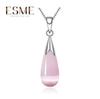 Moonstone Cat's Eye Stone Water Drops Necklace Pendant Natural Crystal Necklace