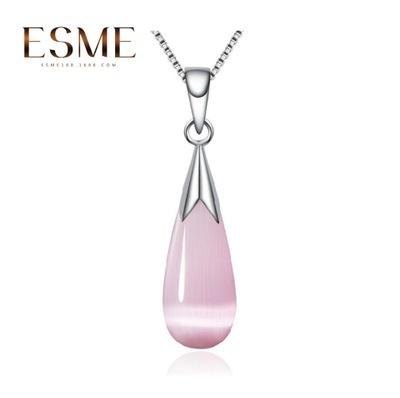 Moonstone Cat's Eye Stone Water Drops Necklace Pendant Natural Crystal Necklace