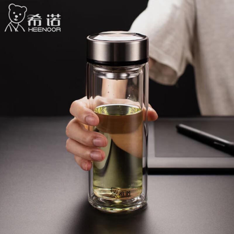 Heenoor Double-Layer Insulated Glass Tea Cup