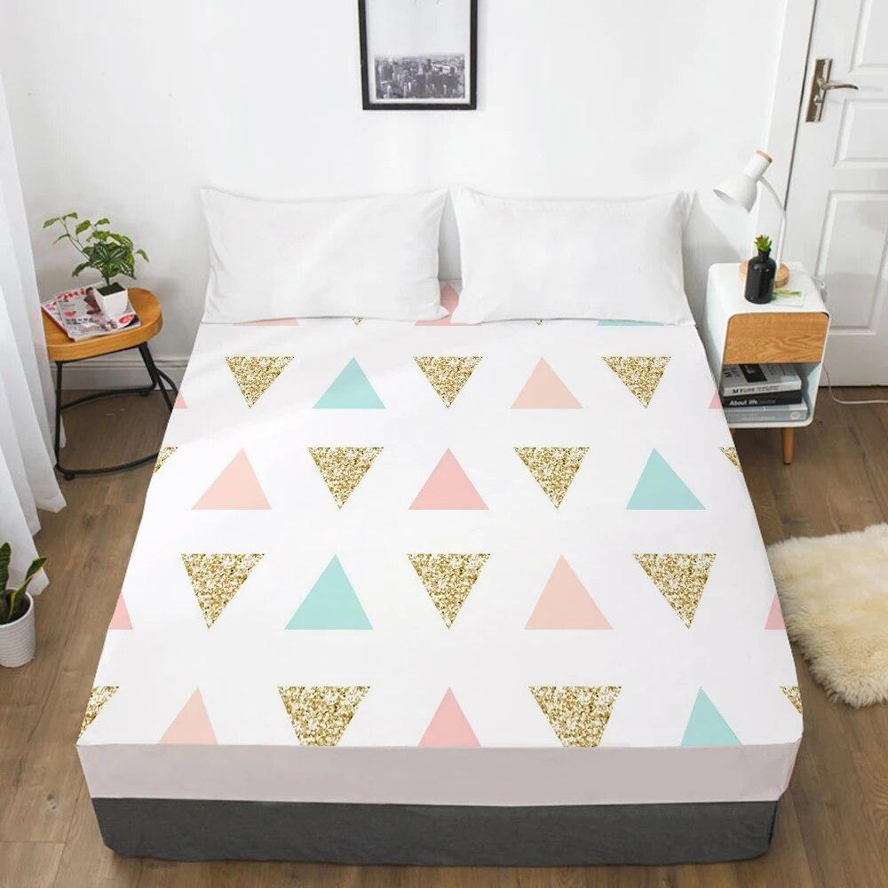 Potah na matraci Prostěradlo s gumičkou Prostěradla Ložní prádlo Prostěradlo 90/150/160X200CM Severský mramorový nápis