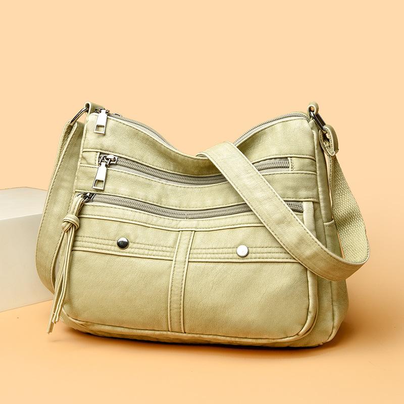 Fashion trend shoulder bag popular new multi-layer messenger bag splicing large-capacity commuter women's bag