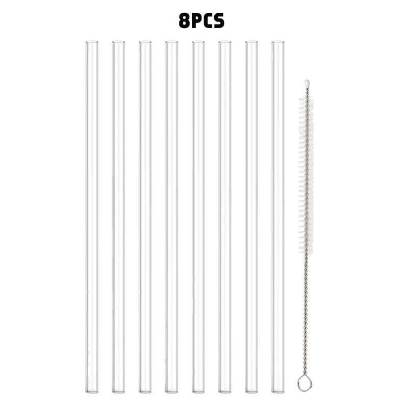 Replacement Straws Reusable Plastic Straws With Cleaning Brush Semi-Transparent Pe Food Grade Straws