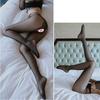 Women Sexy Open Crotch Lingerie Lace Transparent Thin Club Party Pantyhose Female Black Tights Long Socks Erotic High Stockings