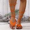 Cross-border Women's Flat Sandals: Ankle Strap, Toe Loop, Plus Size, Slip-on Slippers In European Style.