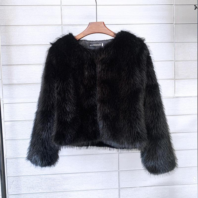 Faux Fur Jacket, Solid Color Women's Short Jacket