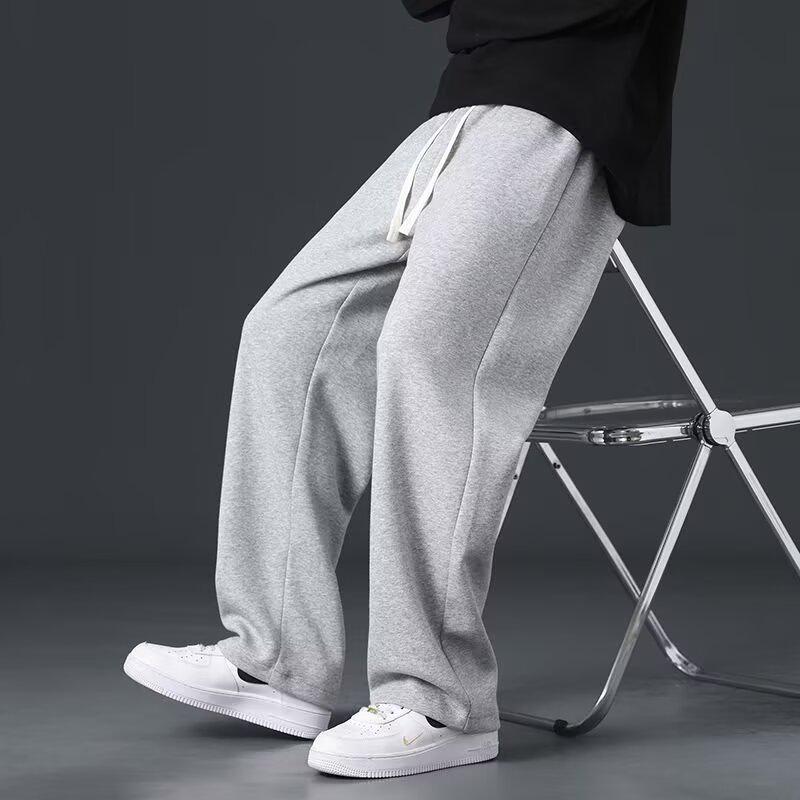 Men's Casual Loose Straight-Leg Fleece-Lined Pants - Autumn/Winter Style