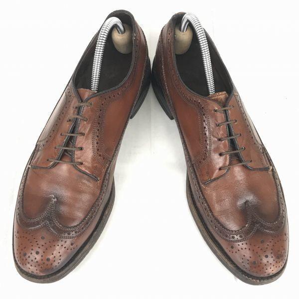 Pre-70s Rare Vintage/Florsheim/Goodyear Welt Long Wingtip Leather Shoes/10C/27.0/Brown/(USED)