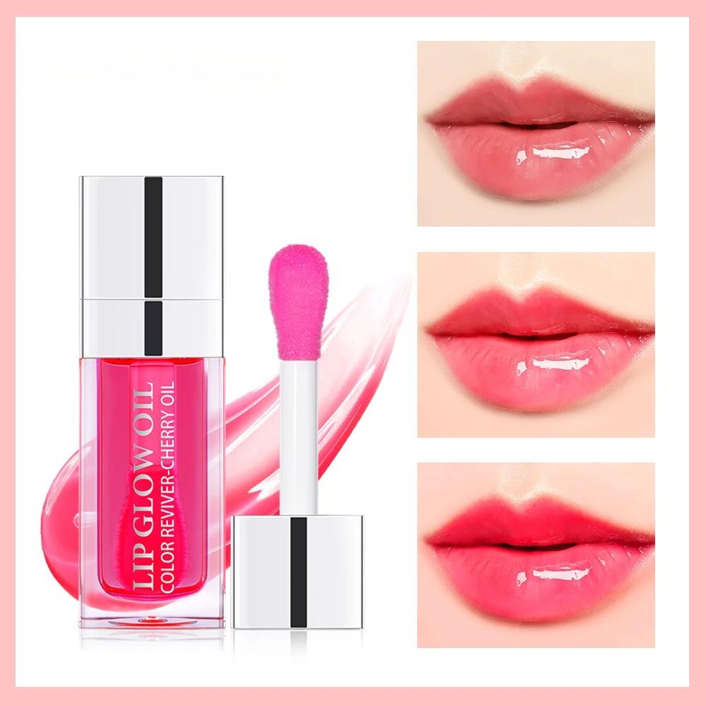 Feuchtigkeitsspendender Lippenbalsam Original Lippenöl Glanz Pflege der Lippen Benetitnt für Lippen Aufpolsternd Peeling Rosa Aufpolsterndes Glanzöl