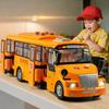 1:24 Alloy School Bus Diecast Model Toys Miniature Car Doors Opened Sound Light Pull Back Vehices Puzzle Early Education Toy Car