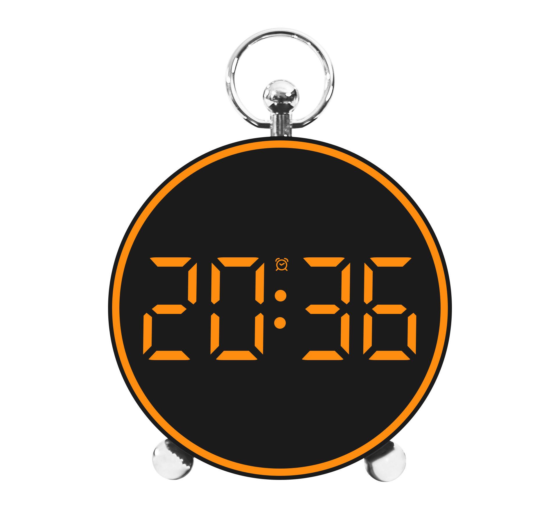 

Creative Small Alarm Clock Multifunctional LED Electronic Clock Home Bedside Thermometer Home Decoration помаранчевий