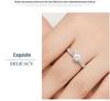 S925 Sterling Silver Romantic Simulated Diamond Open Band Ring for Women - Elegant Gift for Girlfriend.