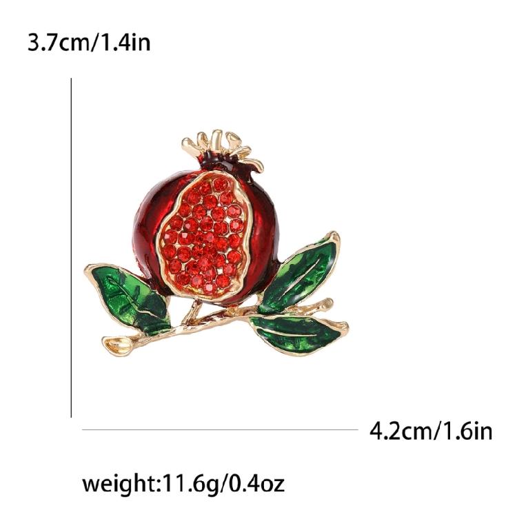 Elegant Badge Pin Jewelry Collection Lovely Pomegranate Badge Attachments Delicate Brooch Unique Collar Pin Accessory