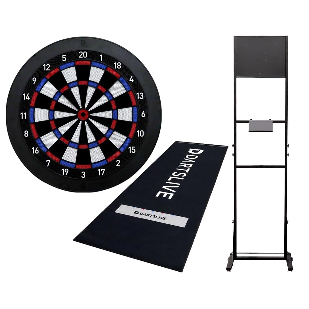 

Стойка для дартса DARTSLIVE Home, Коврик для броска DARTSLIVE с огнеупорной этикеткой, Мишень для дартса [Комплект] & SB-HV &