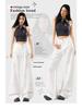 Fireworks Flash Rhinestone Anti-Wrinkle Four-Way Stretch Micro-Flare Casual Pants