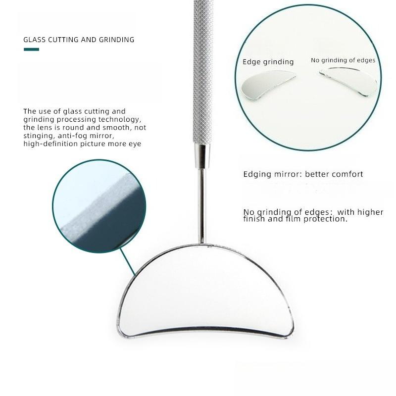 1Pc Stainless Steel Eyelash Extension Tool, Eyelash Exam Mirror, Crescent-Shaped Exam Mirror, Eyelash Auxiliary Device