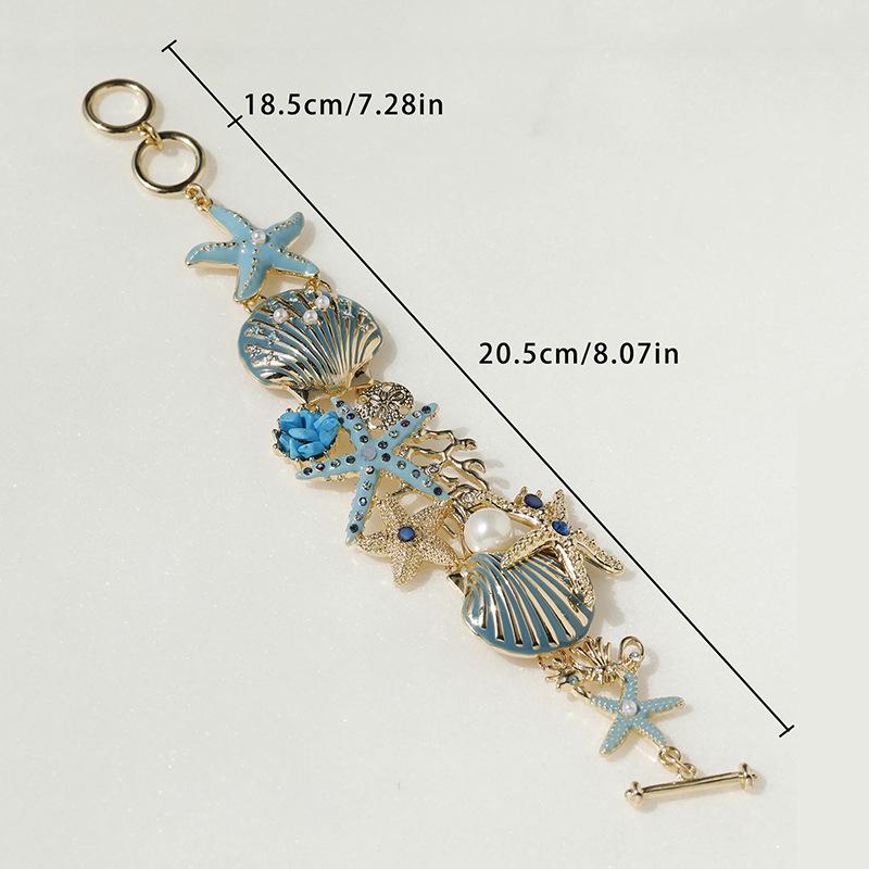 Elegant Starfish Coral Bracelet with Pearls - European & American Style Women's Fashion Jewelry
