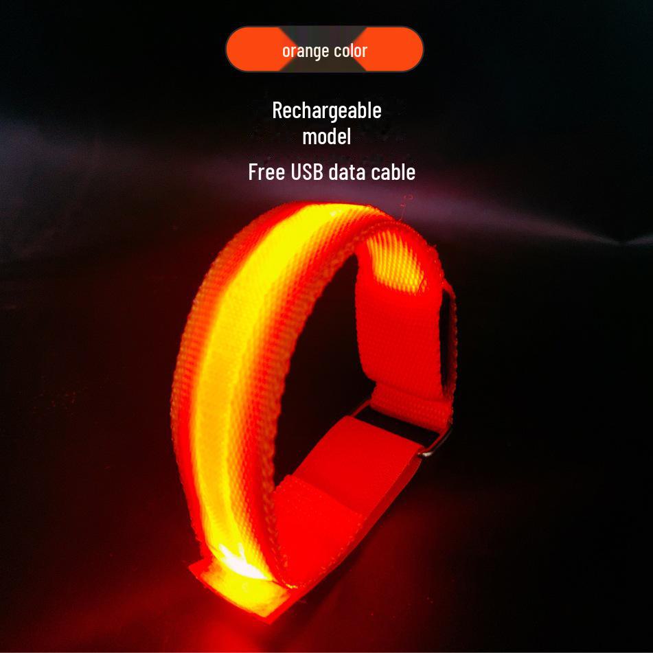 Bandă reflectorizantă cu LED: Brățară sport cu încărcare USB pentru alergare nocturnă, ciclism, brățară cu lumină de semnalizare cu design plasă.