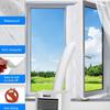 Waterproof Air Lock Window Seal Set Portable Air Conditioning Window Sealing Cloth Insulation Curtain with Zippers