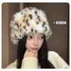 Korean Style Leopard Print Plush Bucket Hat Warm Winter Ear Protection Hat