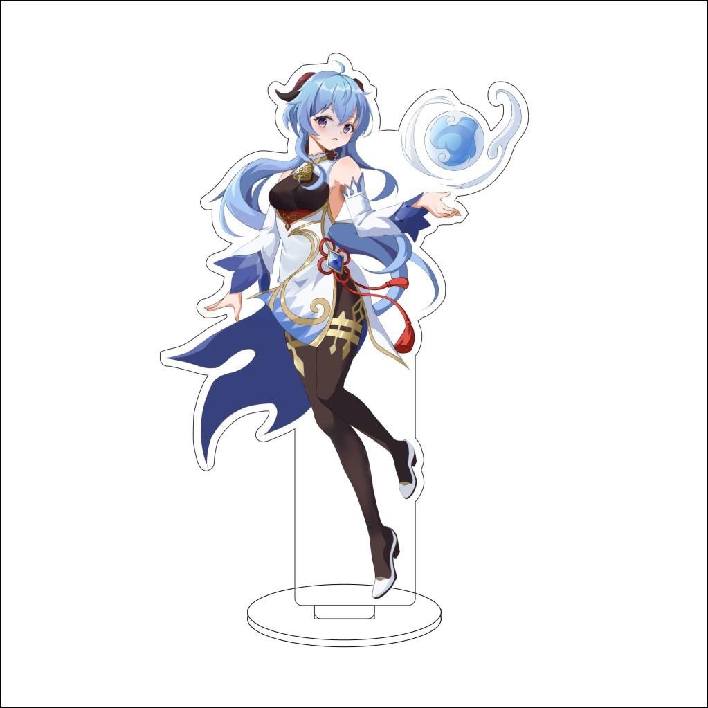 16CM Anime Genshin Impact Figure Stand Model  Ganyu Cute Desk Decor Standing Sign Gifts