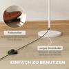 Floor Lamp in Retro Style, Plastic Lampshade, Foot Switch, Metal Rod, White