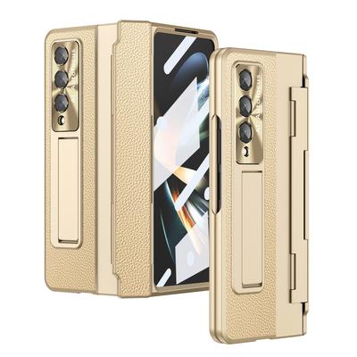 Celotělové kožené příslušenství k telefonu Coque Case pro Samsung Galaxy Z Fold 4 Fold4 Fold3 Fold 3 Zfold4 Přední skleněný kryt
