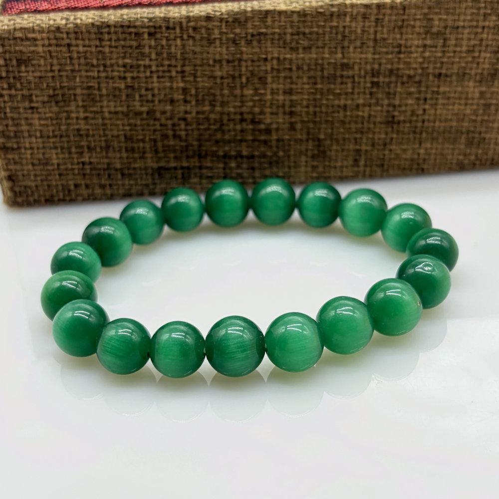 10MM Multicolor Cat's Eye Beaded Bracelet - Exquisite Chinese Ancient Style Crystal Design