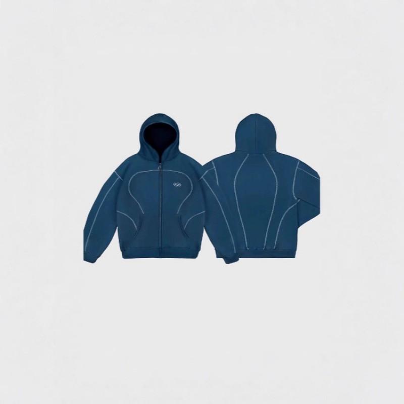 Loose Fit Zip-up Hooded Tracksuit Streetwear Style Unisex Women Casual Sportswear
