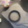 Elegant Obsidian Beaded Bracelet - Smooth Polished Natural Stone, Perfect Gift for Holiday, Mother's Day Valentine's Day