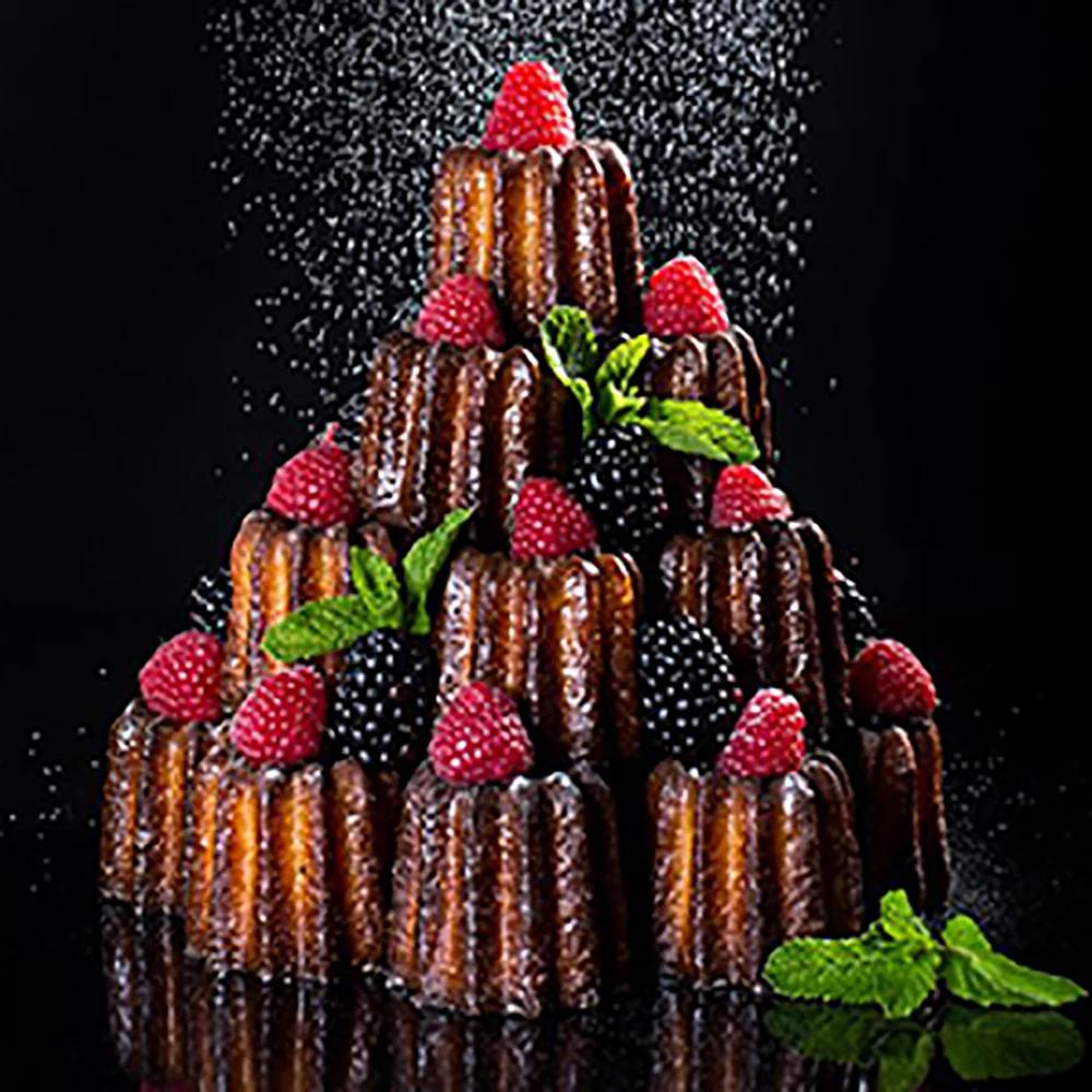 8/18 Cavity Silicone Canele Mold Mini Nonstick Canneles Cake Pan for Mousse Fondant Muffin DIY Baking Tray Kitchen Accessories