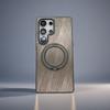 Suitable for Samsung S25ultra Mobile Phone Case Wood Grain 360 Rotating Magnetic Bracket Fashionable S25 Mobile Phone Protection Case