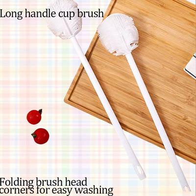 Long Handle Silicone Foldable Cup Brush To Remove Tea Stains Wash Cup Multi-functional Clean No Gap No Dead Corn  Brush Househol