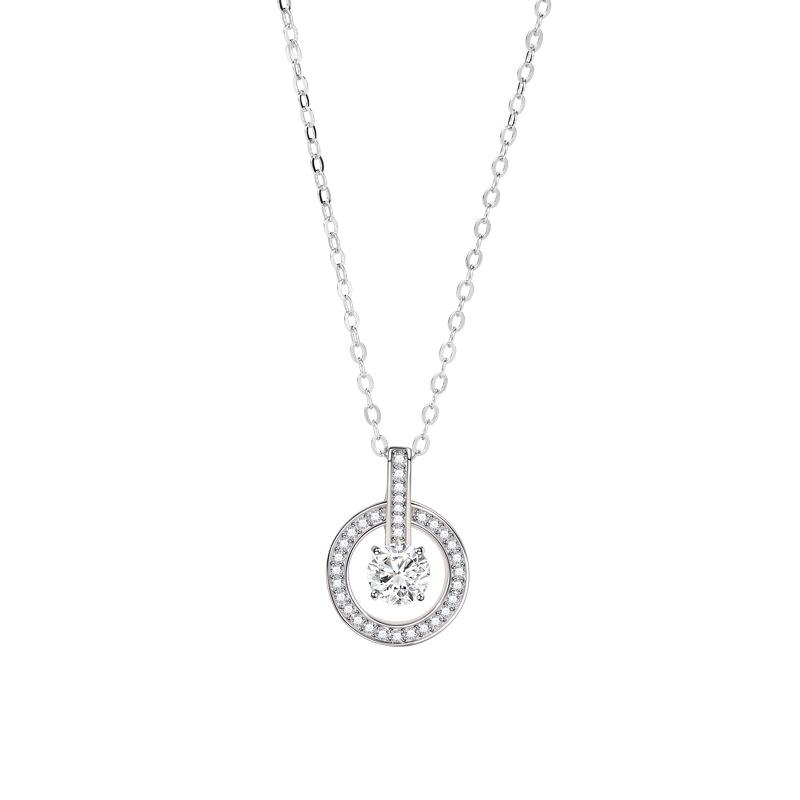 Star Track Ring Necklace Women'S Niche Exquisite Lamp Luxury Premium Diamond Beating Heart Clavicle Chain Gift