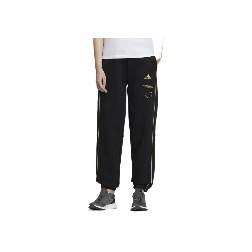 Adidas Gold Label Printed Cuffed Vintage Sports Pants Women Pants Black HG1829