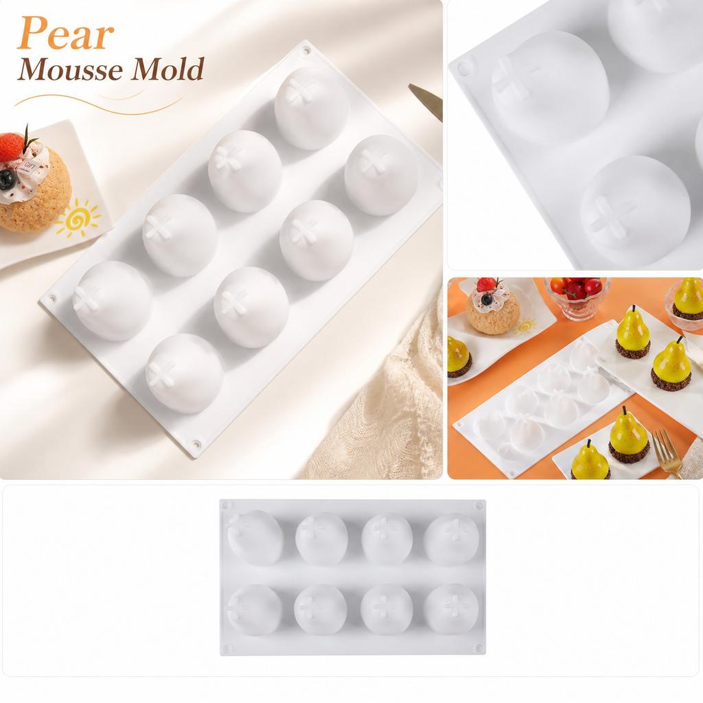 Pear Shaped French Mousse Silicone Baking Mold Food Grade Non Stick Flexible Cake Mold for Pastry Chocolate and Jelly Desserts