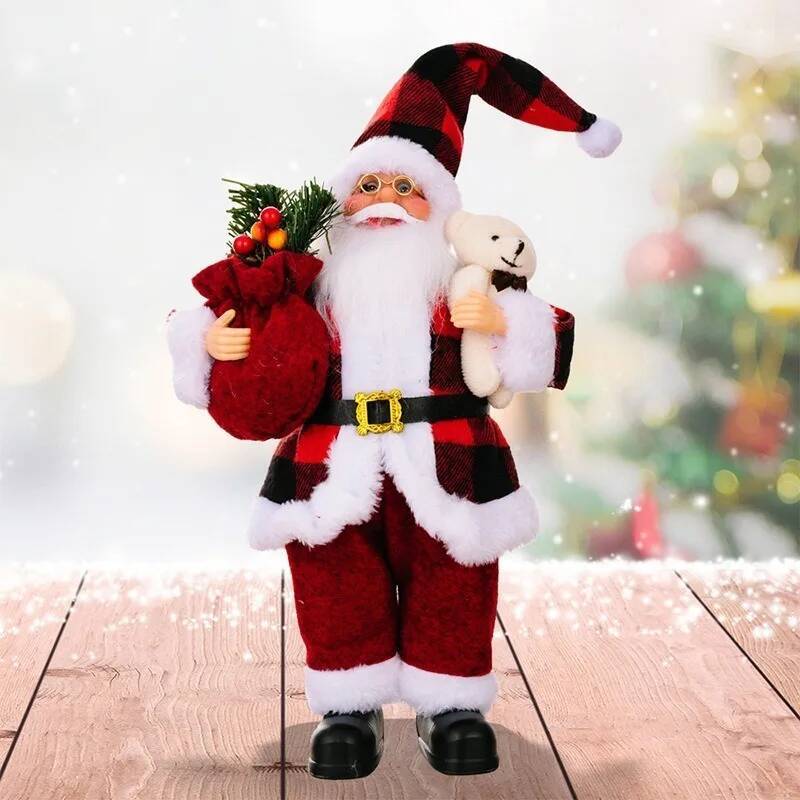 Santa Claus Doll Christmas Decoration for Home 30cm Santa Claus Doll Navidad Party Decor Xmas Ornaments New Year Gift