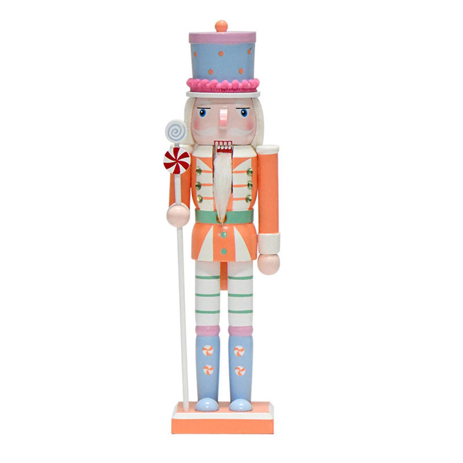 Christmas Nutcrackers Ornament Wooden Nutcrackers Christmas Decorations Figures Puppet Home Decors for Christmas Desktop
