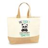 Ginette Bag Don't Touch Panda | Cotton and Jute Tote Bag Beach Shopping Gift Idea