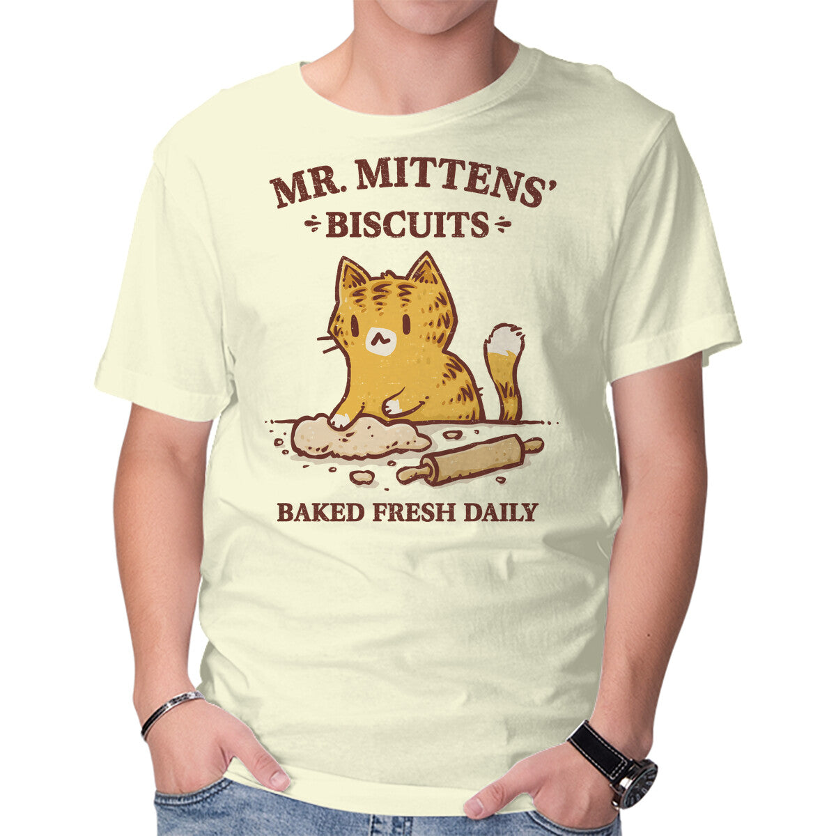 Unisex Crew Neck T-Shirt Mr. Mittens Biscuits Graphic Short Sleeve Casual Tee XXL